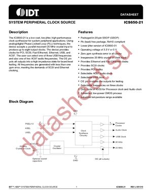 ICS650R-21IT datasheet  